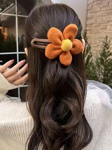 1 件装新款奢华蓬松花朵发夹，发髻发箍发饰，适合女士 - 彩色 - 查看 3