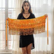 Women's Sequined Shiny Belly Dance Hip Scarf Simian Style Flash Dance Hip Scarf Wrap Short Belt Skirt Party Costume Adult Stage DS Performance Belly Dance Waist Chain - Multicolor - View 9