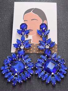 Luxury Crystal Long Drop Earrings Women Fashion Statement Earrings Wedding Party Gifts Accessory Rhinestones Jewelry - Multicolor - View 9