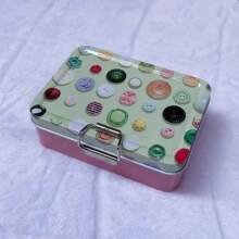 Recipiente de almacenamiento de metal vintage con tapa – Caja duradera para galletas y dulces, organizador estético, regalo ideal para todas las ocasiones - Morado - Ver 11