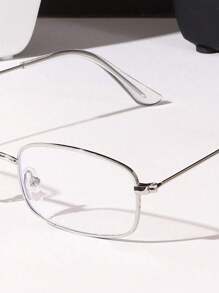 1 件小方形轻便眼镜框，适合窄脸女士，金边，超轻矩形铜合金眼镜复古透明眼镜配件女士眼镜配件 - 均碼 - 查看 3