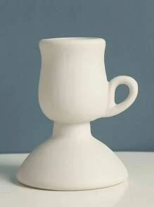 Cirelle 1pc Vintage Plain Ceramic Candlestick Holder, Ceramic Candle Aroma Diffuser Stand, Suitable For Home Decor, Photography Props, Living Room, Coffee Table, Kitchen Dining Table Candle Light Dinner, Holiday Decoration (Ceramic Candle Holder Only, Candles Not Included) Gifts Birthday Graduation