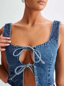 Women's Sexy Bow Denim Camisole