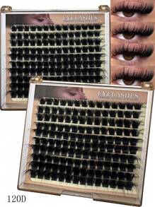 200pcs/140pcs Luxury Russian Lash DD Curl False Eyelashes 30D/40D/50D/60D/80D/100D/200D Fluffy Faux Mink Lash Extension DIY Kit, 0.07mm Thick, Natural Cluster Look, Reusable, D Curl, Mixed Length 10-18mm, Makeup Tools For Beginners
