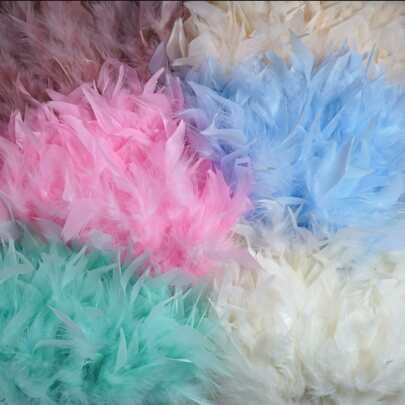 1m Feather Trim Handmade DIY Crafting Material For Dance Costumes, Dolls, Car Decors, Stage Outfits
