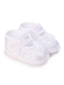 Toddler Girls' Soft Sole Princess Shoes, White Ribbon Ballet Flats, Comfortable Pre-Walker Shoes For Infants, Spring/Summer - White - View 3