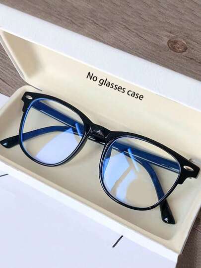 1 pieza Gafas con montura ovalada retro unisex para ver la televisión y proteger los ojos de las pantallas de ordenador, accesorios de gafas transparentes