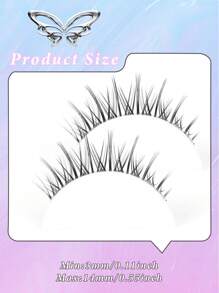 7 对漫画睫毛透明带状睫毛自然交叉纤细假睫毛角色扮演化妆 3-14 毫米