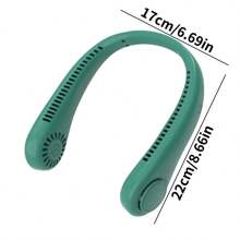 便携式无叶个人风扇，3 档速度设置，强劲气流，适合旅行、户外、室内使用 - 彩色 - 查看 2