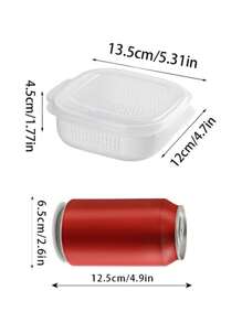 4 piezas de contenedores de almacenamiento de alimentos de plástico con tapas, contenedores de guardado para vegetales y frutas con asa y cesta coladora, contenedores transparentes reutilizables para frutas, verduras y productos secos - Almacenamiento multifuncional