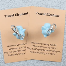 1 Stück/2 Stücke süßer Mini Elefanten Schlüsselanhänger, "Wohin du auch gehst, der Elefant ist bei dir und bringt dich nach Hause" ermutigende und tröstende Botschaft, der hübsche Elefant bringt Glück, niedlicher Harz-Tierdeko, geeignet für Feiertage, Geburtstage, Hochzeiten, Schulanfang, Partys, Auto-Accessoires, Taschenbaumler