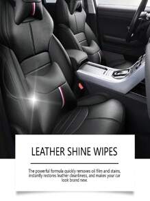 Homonth Car Leather Cleaning Wet Wipes: Automotive Interior Leather Shining Cleaning Wet Wipes For Stain Removal And Cleaning. It Can Effectively Remove Stains And Deeply Clean The Leather. Gentle And Harmless To Materials, Suitable For Various Leathers. The Powerful Formula Quickly Removes Oil Film And Stains To Restore The Leather's Cleanliness, Making Your Car Look Brand New. - Multicolor - View 4