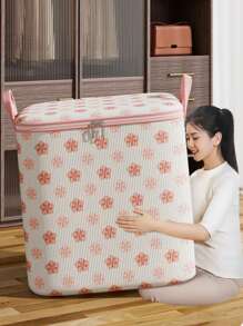 1pc, Large Capacity Waterproof Storage Bag - Durable Nylon, Non-Woven Fabric, Thickened Design Of Quilts And Clothing - Ideal For Family Organization And Holiday Packaging, Quilt Bags, Luggage Storage Bins,Room Decor,Bedroom Decor,Home Decor