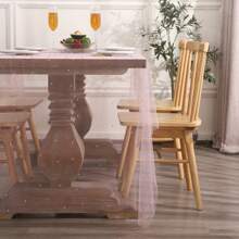 1 khăn trải bàn bằng vải tuyn mỏng, khăn trải bàn bằng vải tuyn mỏng, khăn trải bàn bằng vải tuyn mỏng mịn, thích hợp cho tiệc sinh nhật, ngày lễ tình nhân, tiệc vũ hội - Hồng - Xem 3