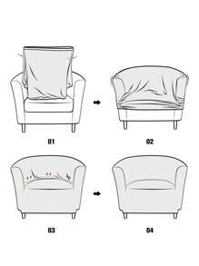 1 pièce, Grille abstraite, Housse de canapé de cabine, Articles ménagers, Résistant à l'usure, Anti-saleté, Anti-griffes de chat, Universel tout-inclus, Loisirs simples, Zone de loisirs de bureau, Cabine, Réception, Combinaison de canapé