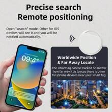 RSH 2 Pieces Air Tracker Wallet Finder Smart Tag, Suitable For Iphone Find My App(Only For IOS) Luggage Tracker Wireless Key Detector Item Finder,Smart Label Worldwide Location Tracking Lose Pet Wallet Backpack Hand Luggage Car(Not For Android System)