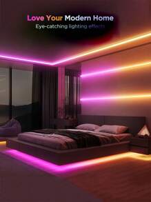 1 个带 APP 遥控器的霓虹灯带，LED 霓虹灯绳灯适用于卧室、游戏室、露台、花园、生日派对、户外装饰、防水、多种模式、室内音乐同步、室内/室外装饰 - 彩色光 - 查看 5