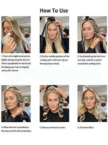 1个免加热卷发器，可重复使用的卷发丝带卷发器，无需加热，带发夹，打造自然柔和的波浪卷发，DIY美发工具，适合睡眠或过夜使用。 - 黑色 - 查看 3