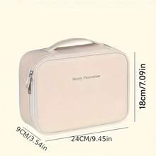 Borsa portacosmetici multistrato con grande capacità e rimovibile - Astuccio per cosmetici da viaggio in ecopelle, con supporto per pennelli, beauty case portatile unisex, senza alcool, soluzione organizer per cosmetici | Design elegante | Borsa in pelle sintetica per viaggi estivi, vacanze, bagno di casa, organizer per il trucco da bagno, accessori per il back to school