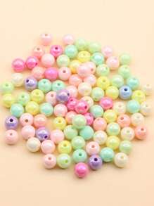 100 颗彩色圆珠，适合 DIY 珠宝配件