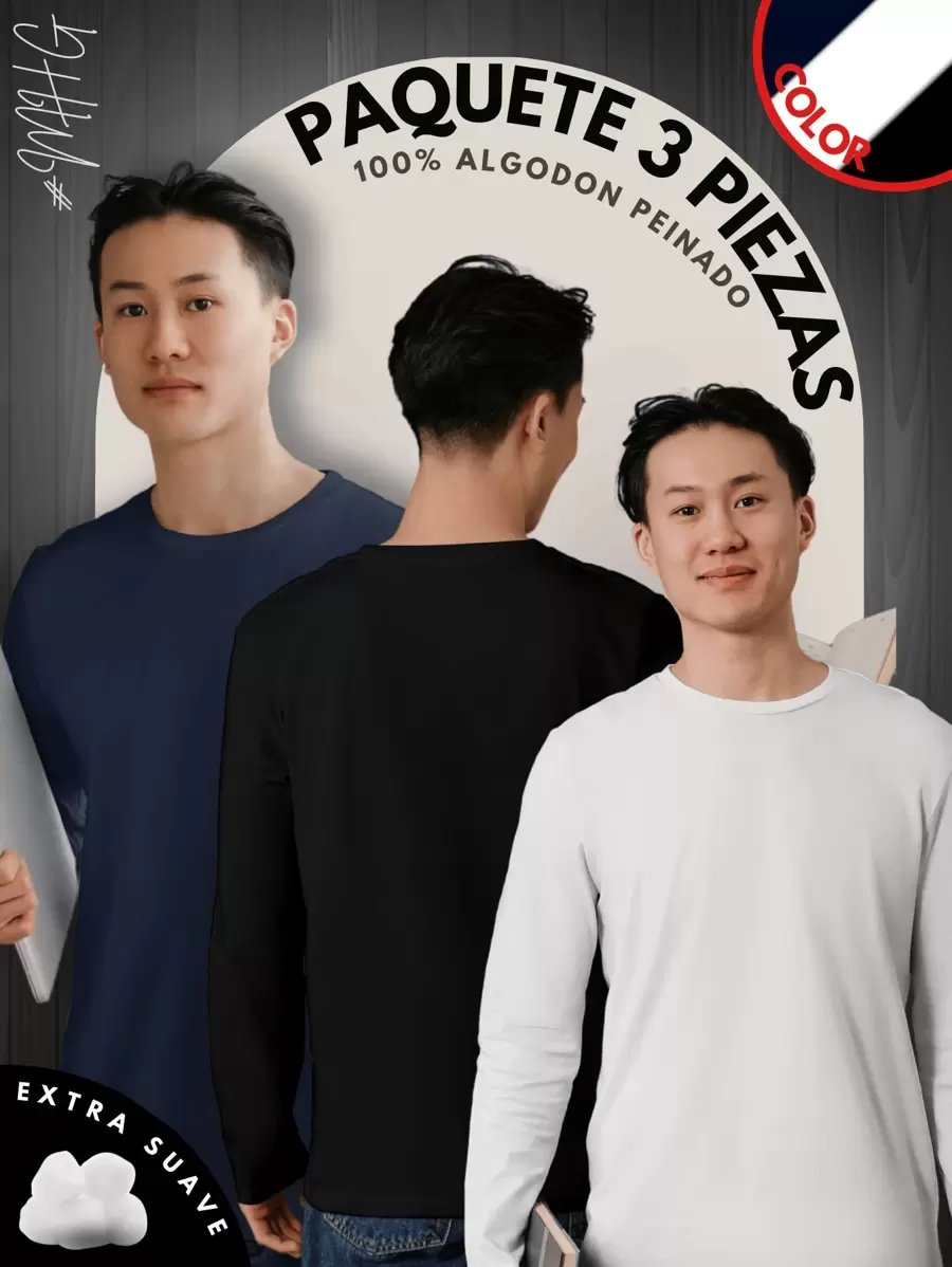 Men T-Shirts - White / Black / Navy Blue - View 1