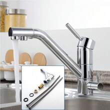 kangten 3 in 1 Drei-Wege Küche Wasserfilter Armatur Wasserhahn Osmose Anlage Tap Drehbar - Silber - Übersicht 10