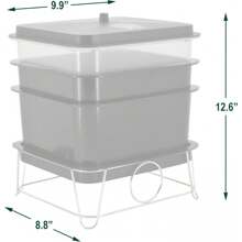 4-Tray Worm Composting Bin Kit With Coco Coir Brick For Recycling Food Waste, Worm Castings, Worm Tea, Vermiculture And Vermicomposting - Black - View 4