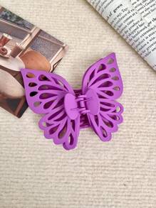 1件，女士大号哑光亮面蝴蝶镂空夹双盘发夹时尚马尾发爪适合送给女性朋友的精美礼物（颜色鲜艳） - 彩色 - 查看 14