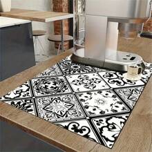 1/4/6/8 件花卉单色咖啡机垫 - 快速吸收、防滑、耐热厨房台面保护垫，适用于办公室、家庭或酒店使用，咖啡站垫 - 彩色 - 查看 6