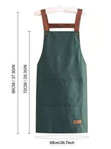 1 pezzo Grembiule da chef personalizzato con ricamo, grembiule nero impermeabile, con regolazione e 2 tasche, adatto sia per uomo che donna, grembiule professionale per cucina, cottura, giardinaggio, pittura, panetteria, ristorante - Multicolore - Visualizzare 2