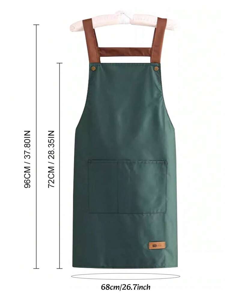 1 chiếc tạp dề đầu bếp thêu tùy chỉnh, tạp dề chống thấm nước màu đen, tạp dề có thể điều chỉnh có 2 túi dành cho nam nữ, tạp dề chuyên nghiệp cho nhà bếp nấu ăn làm vườn vẽ tranh nướng nhà hàng - Nhiều màu - Xem 2