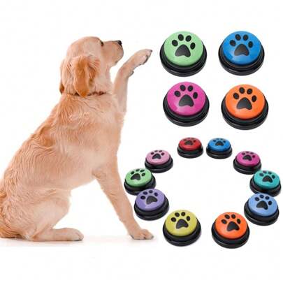 4/8/10pcs Dog Lover And Dog Mom Love Squeak Toys With Cute Claw Print Button Recordable Cat/Dog Lover Gift And Dog/Cat Mom Love Pet Communicat Lover And Cat Mom Loveion Dog Lover And Dog Mom Love Toys Dog Lover And Dog Mom Love Talking Button Dog Lover And Dog Mom Love Accessories