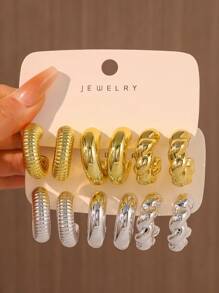 6-12pcs Elegant Fashion Personalized Casual Everyday Earring Set