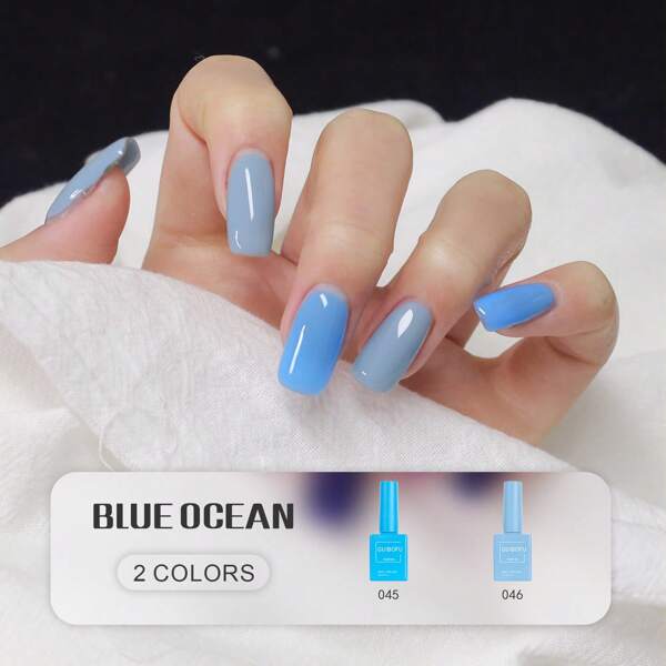 2 pezzi da 15ml Set di smalti per unghie gel GUIBOFU serie Autunno con finitura lucente, semi-permanente, con glitter e paillettes, smalto per unghie per manicure e arte di unghie, colore solido in 1 bottiglia