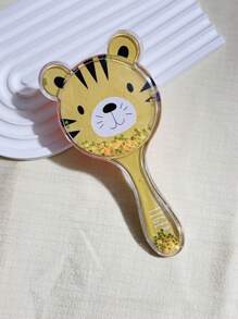 1把可爱卡通透明闪光梳，双面老虎熊猫图案，便携迷你发梳，适合随身携带，发梳，梳子，美发工具，美发产品和配件，理发店美容旅行必备，返校季，旅行度假必备，女士美发配件，刷子，发刷，梳子，解结梳，发刷，木梳，发刷，迷你发刷，解结梳，发刷，卷发刷，美发设备，小梳子，迷你发梳，旅行必备，旅行必备，发型，美发，发刷，背梳，造型刷，卷发刷，边缘刷，发梳，梳子，梳头发，发梳套装，梳头发，卷发梳，解结梳，女士发梳，头发，旅行，美发产品，美发工具，美发用品，理发师，理发师配件，理发店，美发设备