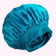 1PC Custom-Made Soft Satin Imitation Hair Sleeping Cap Wide-Brimmed High Stretch Hood Beauty Shower Cap Hair Care Hair Care Cap Women Care Satin Nightcap Gifts