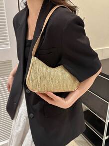 Tropiscape 2025春季新款简约编织腋下休闲通勤单肩包，女士流行编织包，适合海滩、秋季、圣诞节、冬季等各种场合，是理想的圣诞礼物之选。