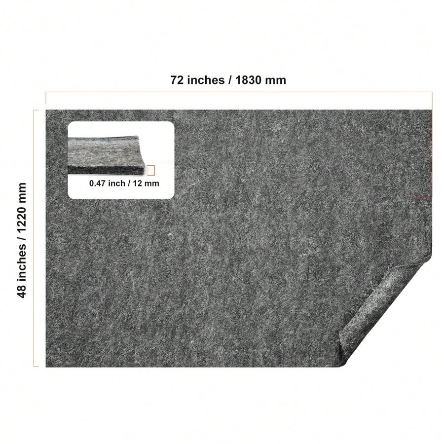 Carpet Pad Clip, 9' X 12'/4' X 6'/8' X 10' Protective Cushioned Carpet Pad, 0.24"/0.47" Thick - Double Sided Felt, 2-3㎡/7-8㎡/10-11㎡ Area Range Premium Comfort Underfoot Carpet Pad Carpet Pad For All Floors, Gray - 24.03 Sq.ft,48 X 72 Inches - View 1