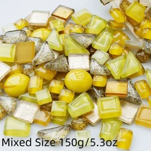 150g/5,3oz Azulejos de Mosaico de Vidro Tamanhos Mistos, Suprimentos DIY para Projetos Artísticos, Acessórios de Artesanato de Decoração para Casa, Suprimentos de Vidro