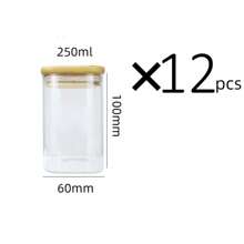1PC/6PCS/12PCS Clear Glass Jars, Glass Condiment Jar, Spice Container With Airtight Bamboo Lids - Perfect For Tea, Coffee, Spice, Candy Storage - Includes Labels And Markers For Easy Organization - Ideal Kitchen Gadgets And Party Supplies