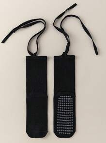 1 Paar rutschfeste Yoga Pilates Ballett Socken mit Kreuzriemen, geeignet für Yoga/Tanz/Sportoutfit, entworfen für Mädchen