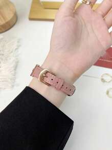 1 chiếc dây đeo đồng hồ tương thích, dây da hẹp dành cho nữ, thiết kế da đính chữ D bằng kim loại, mềm mại và thoải mái, phù hợp với các kích thước 40/41/42/44/45/46/49mm, cũng tương thích với Apple Watch Ultra 3/2/1/SE/10/9/8/7/6/5/4/3/2/1, phong cách giản dị và thời trang cho mùa xuân/hè, phụ kiện - Hồng - Xem 8