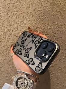 1pc Customizable Phone Case With Letter Name, Butterfly Pattern, Compatible With Samsung And IPhone 16/15/14 Plus/13 Pro/12 Pro Max/11/7P/XS/XR, Hard PC Material, Scratch-Resistant, Fingerprint-Proof, Suitable For Personal, Partner, Family, Friend, Couple, Sister, Birthday, Anniversary Gift