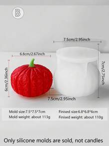 Patterned Pumpkin Shaped Mold, Realistic Pumpkin Shaped Silicone Mold, Easy To Disassemble And Clean, Supports Batch Replication For Candles, Compatible With Plaster Sculptures And Creative Doodles, DIY Hobby And Art Class, Garden Patio Flower Pot Decor, Resin Crystal Office Desk Home Bedroom Hallway Art Piece, Suitable For Spring, Autumn, Thanksgiving, Halloween And Other Festivals Gifts Birthday Graduation - White - View 7