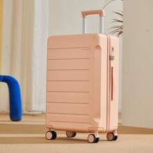 New Multi-Function Travel Suitcase 20"/24" Large Capacity Password Lock Luggage Trolley Case, Men Travel Essential - Pink - View 1