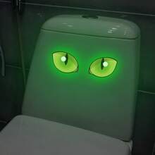 夜光绿色马桶座贴花 - 可移除防水自粘贴纸，适用于浴室、客厅、卧室和办公室墙壁装饰，光滑表面采用迷人的夜光设计 - 彩色 - 查看 4