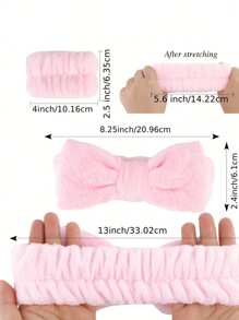 3pcs/Set Facial Cleansing Headband & Wristband Set, Spa Headband, Cosmetic Skin Care Headband, Women Hairwrap Towel, Absorbent Hair & Wrist Band, Washroom Use And Holiday/Gift,