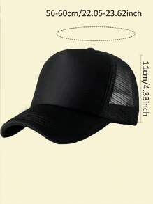 1pc Kids Letter A-Z Print Adjustable Baseball Cap, Sports Hat, Sun Hat, Suitable For Spring, Summer, Autumn - Black - View 7