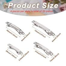 20pcs/Set French Hairpin Clips Base, Blank Automatic Clips, Handmade Bow Hair Clips, DIY Jewelry Making Supplies