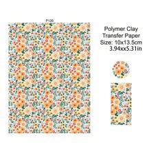 Natural Series Flowers Leaves Colored Pattern Polymer Clay Transfer Paper Disposable Stickers Printing Paper Earrings Making